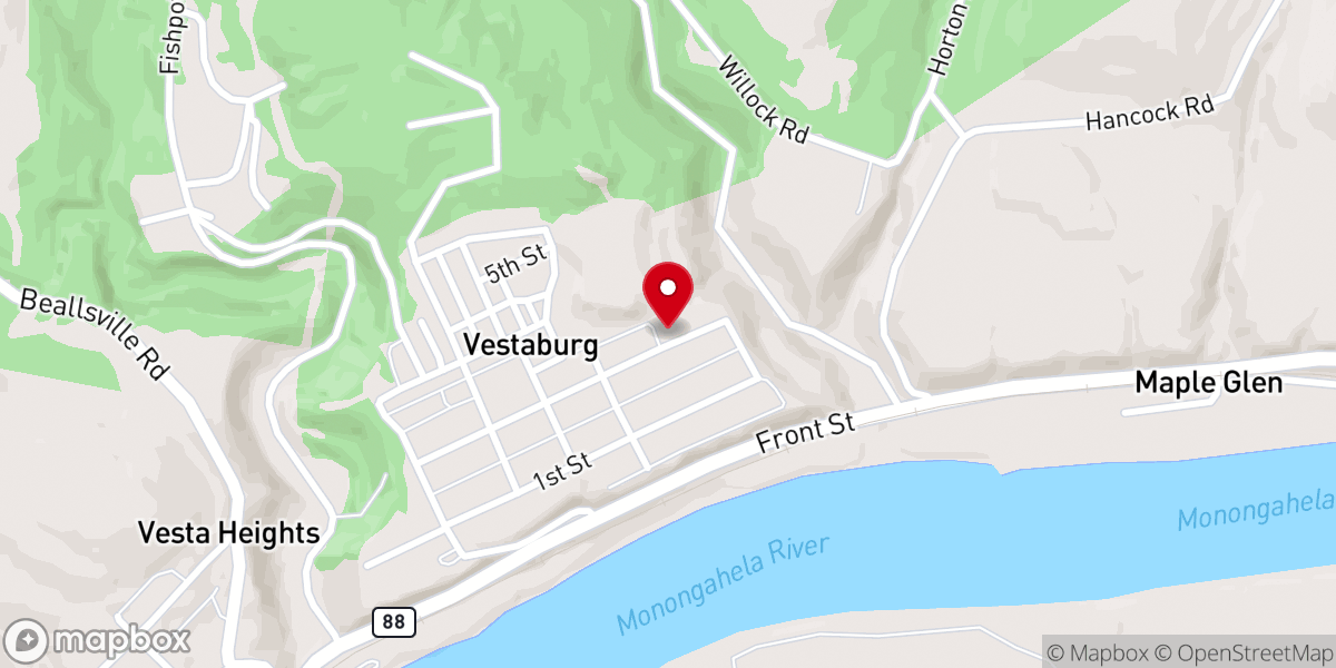Map showing location of Shiloh Baptist Church