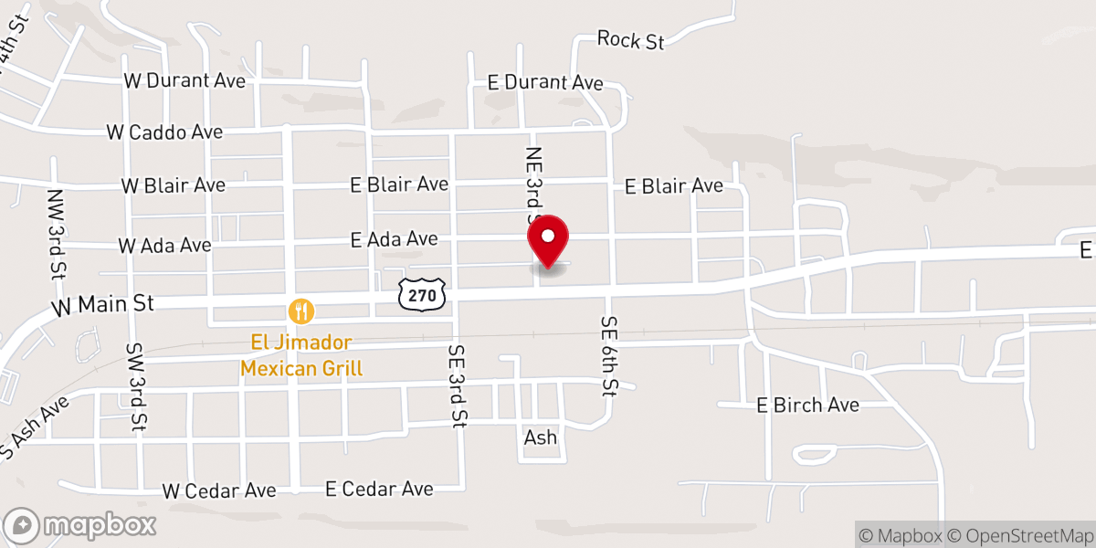 Map showing location of First Assembly of God