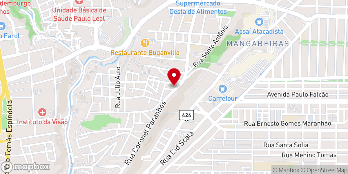 Map showing location of Igreja Evangélica Batista Monte Sião