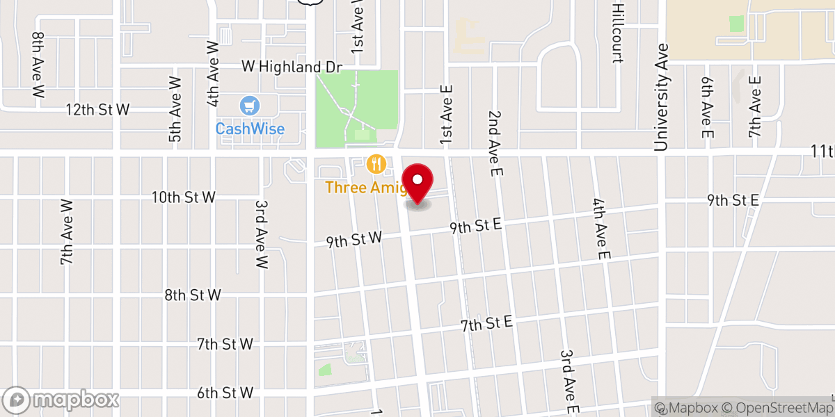 Map showing location of First Lutheran Church