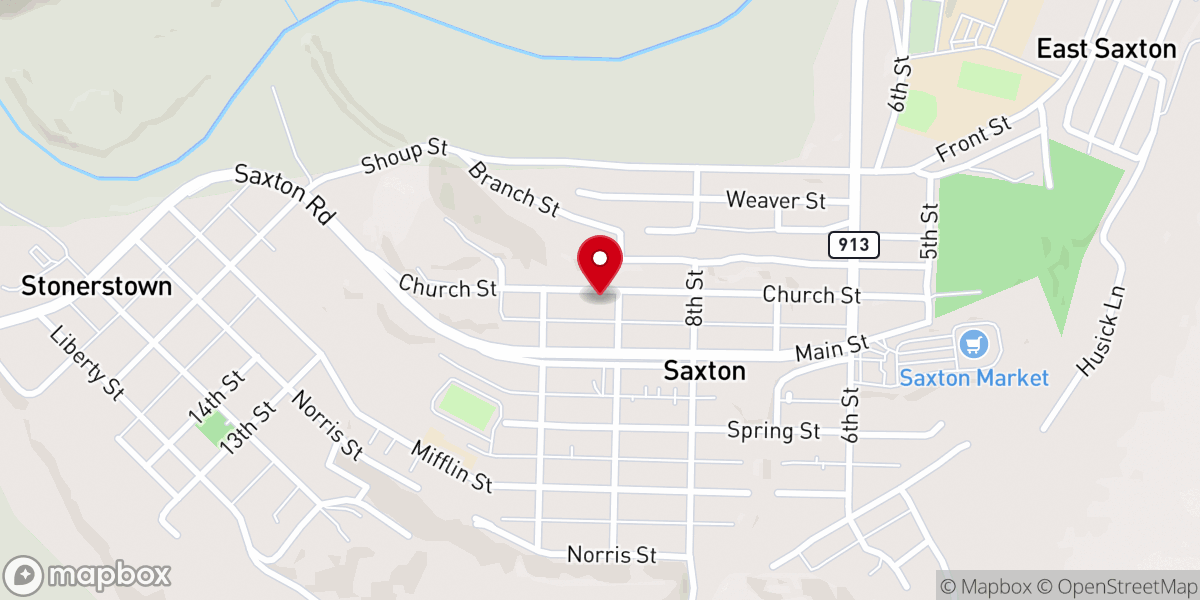 Map showing location of United Methodist Church Parsonage