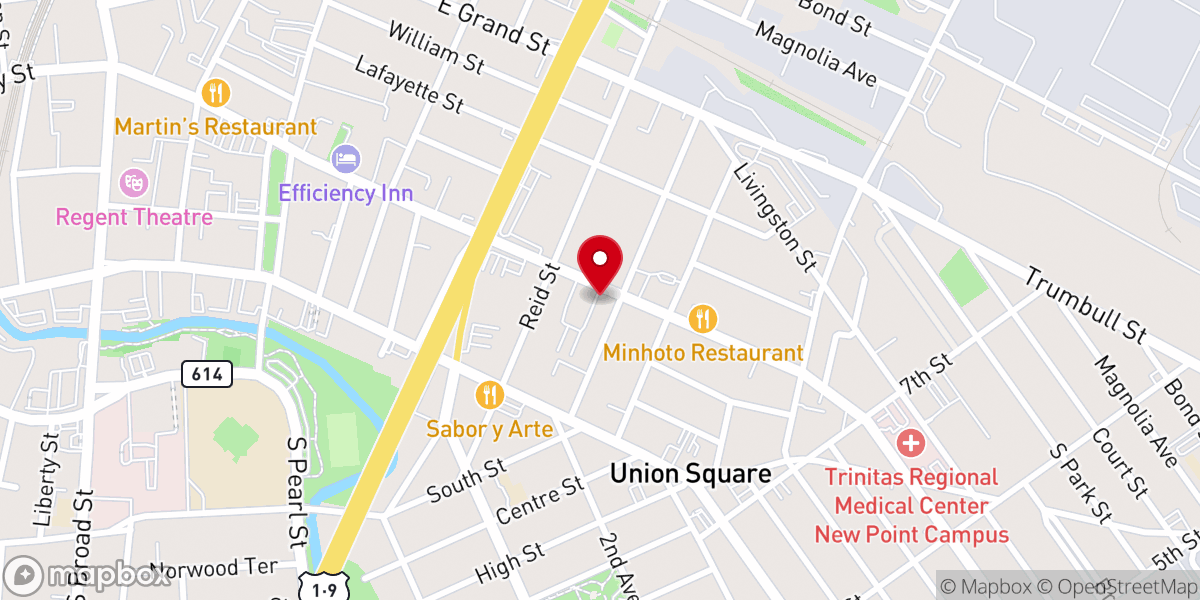 Map showing location of Saint Marks Evalgelical Lutheran Church