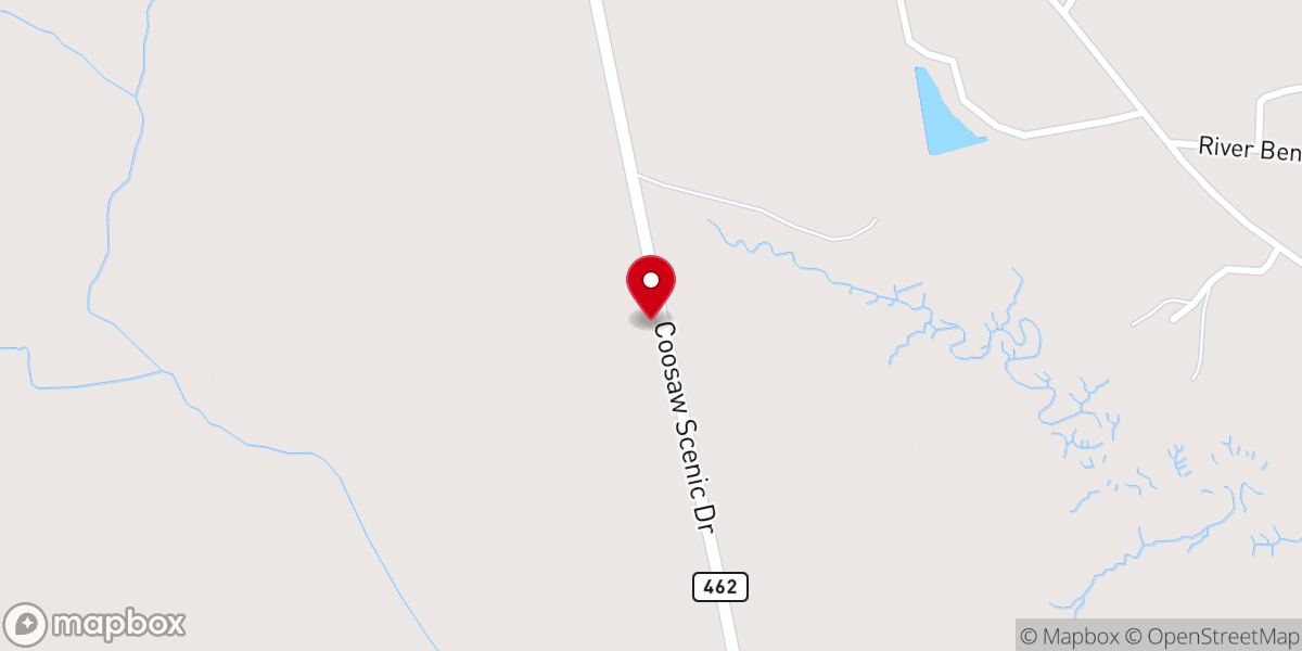 Map showing location of Zion Oak Grove Baptist Church