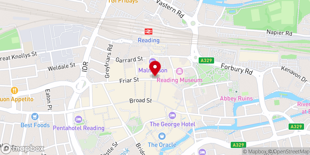 Map showing location of The Potter's House Church Reading