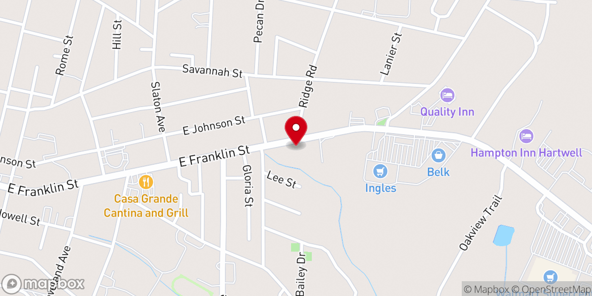 Map showing location of Church's Fried Chicken