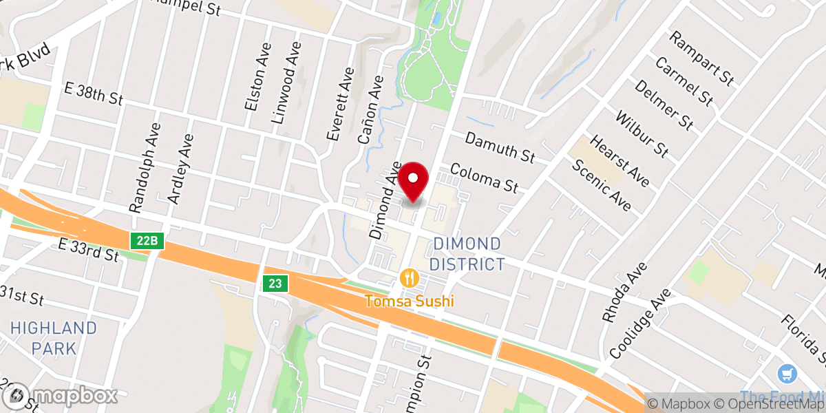Map showing location of Victory Outreach Oakland