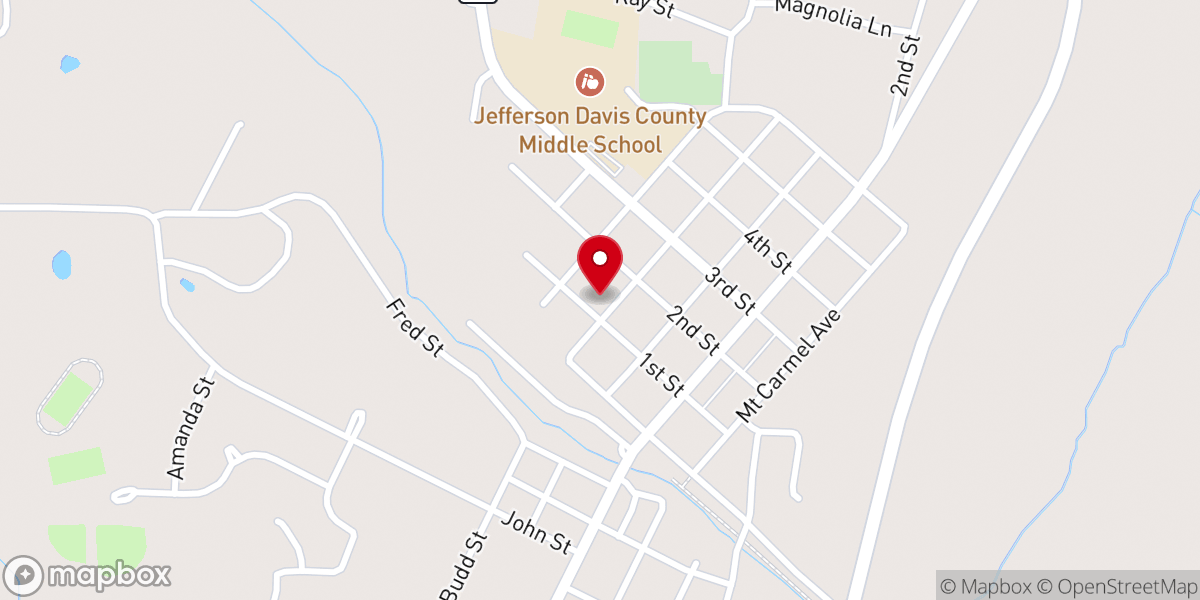 Map showing location of Leaf Avenue Church of Prentiss