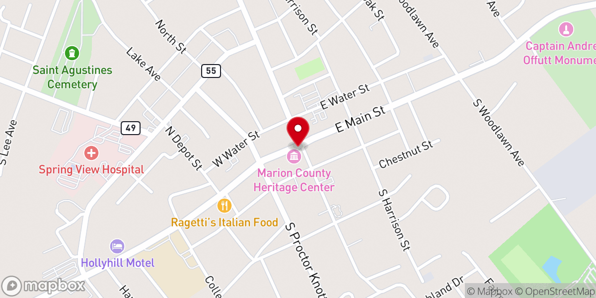Map showing location of Lebanon United Baptist Church