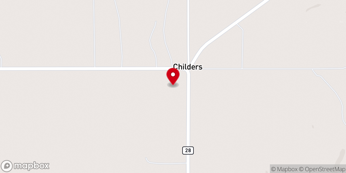 Map showing location of Childers Community Church