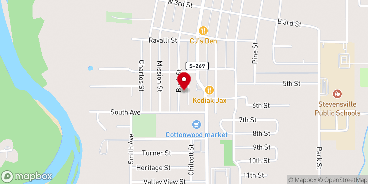 Map showing location of Stephensville Bible Chapel