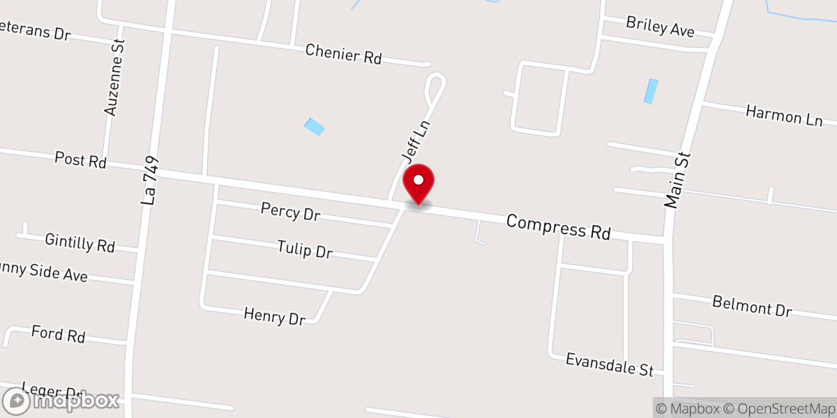 Map showing location of Opelousas Family Worship Center