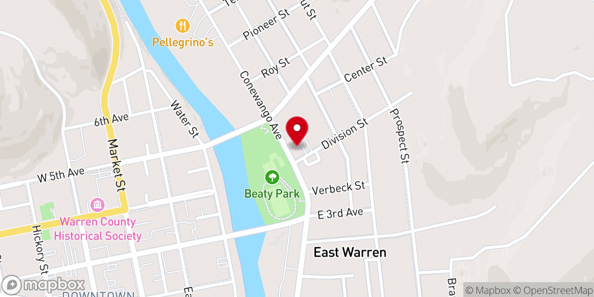 Map showing location of Saint Paul's Lutheran Church