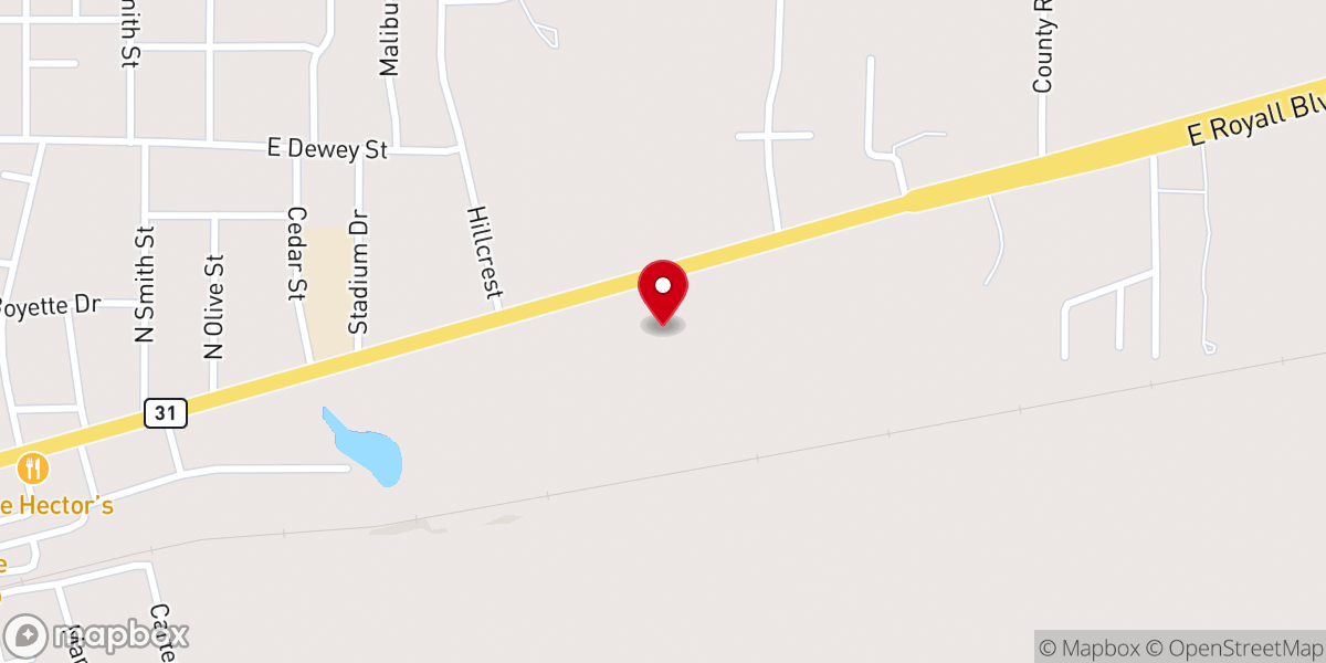 Map showing location of Hilltop Worship Center