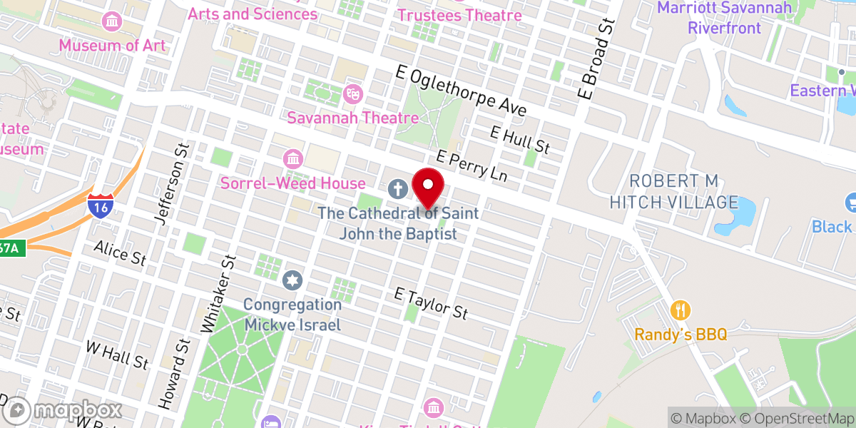 Map showing location of Unitarian Universalist Church