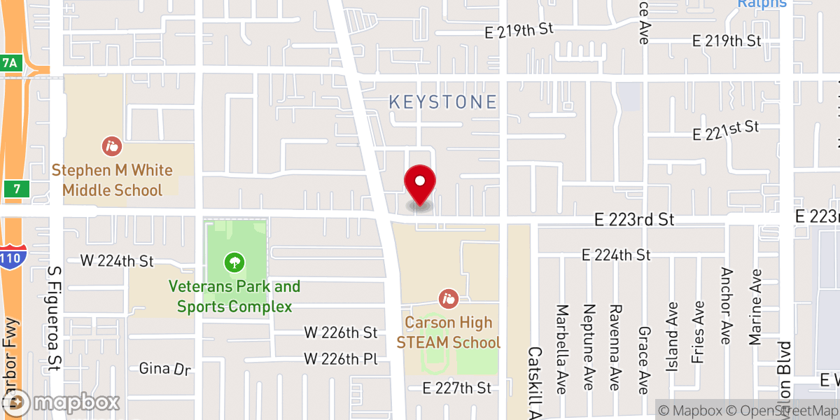 Map showing location of Carson Hope Church
