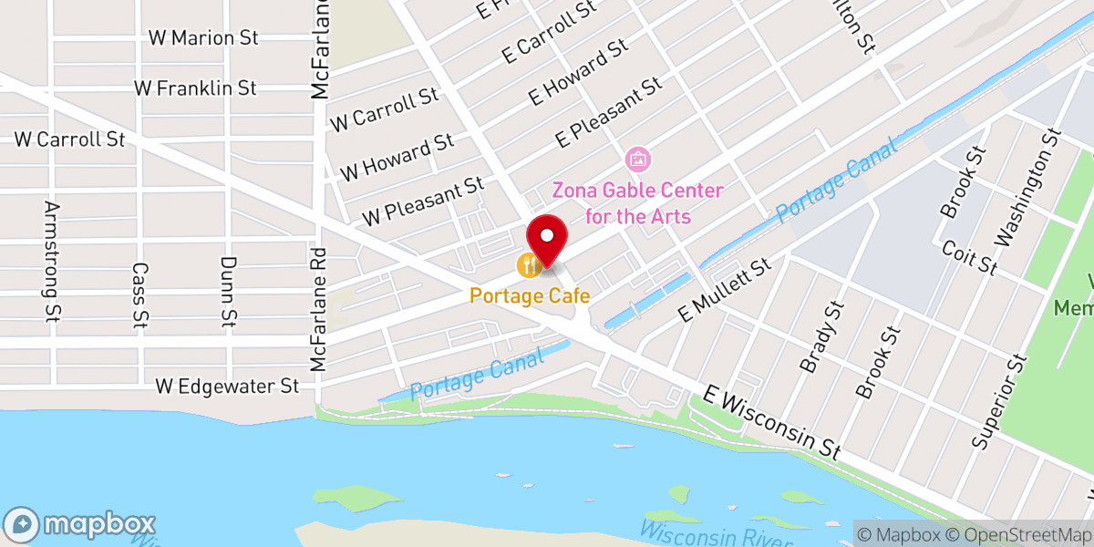 Map showing location of Portage Area Chamber of Commerce