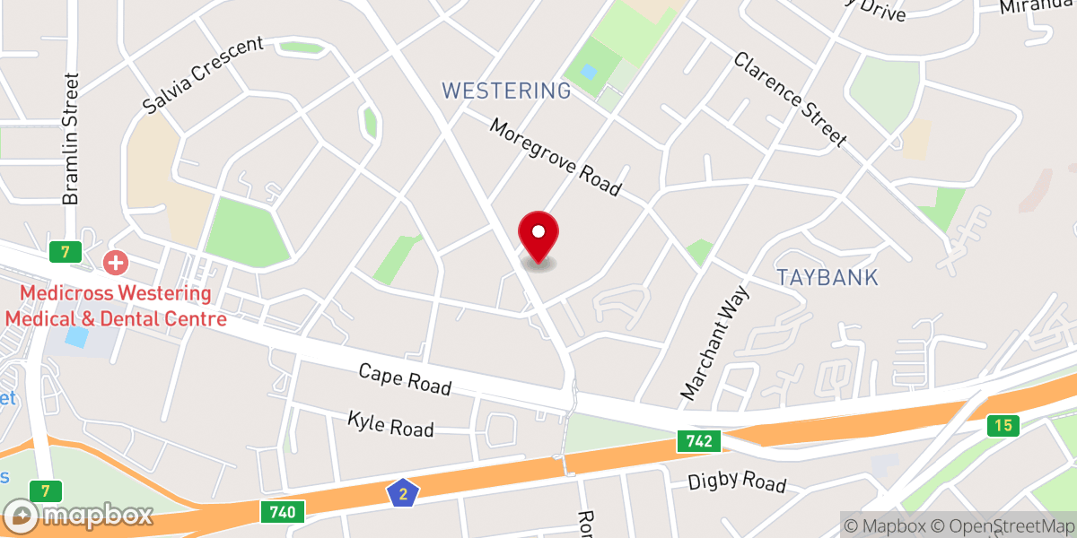 Map showing location of Crossroads Christian Fellowship - AFM of South Africa