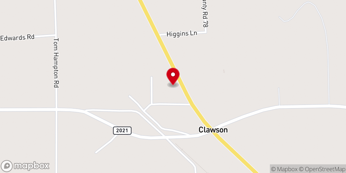 Map showing location of Clawson Assembly Of God