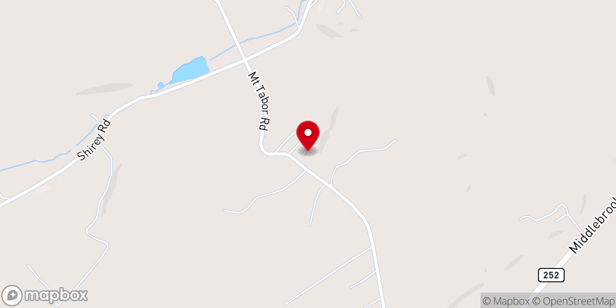 Map showing location of Mount Tabor Church