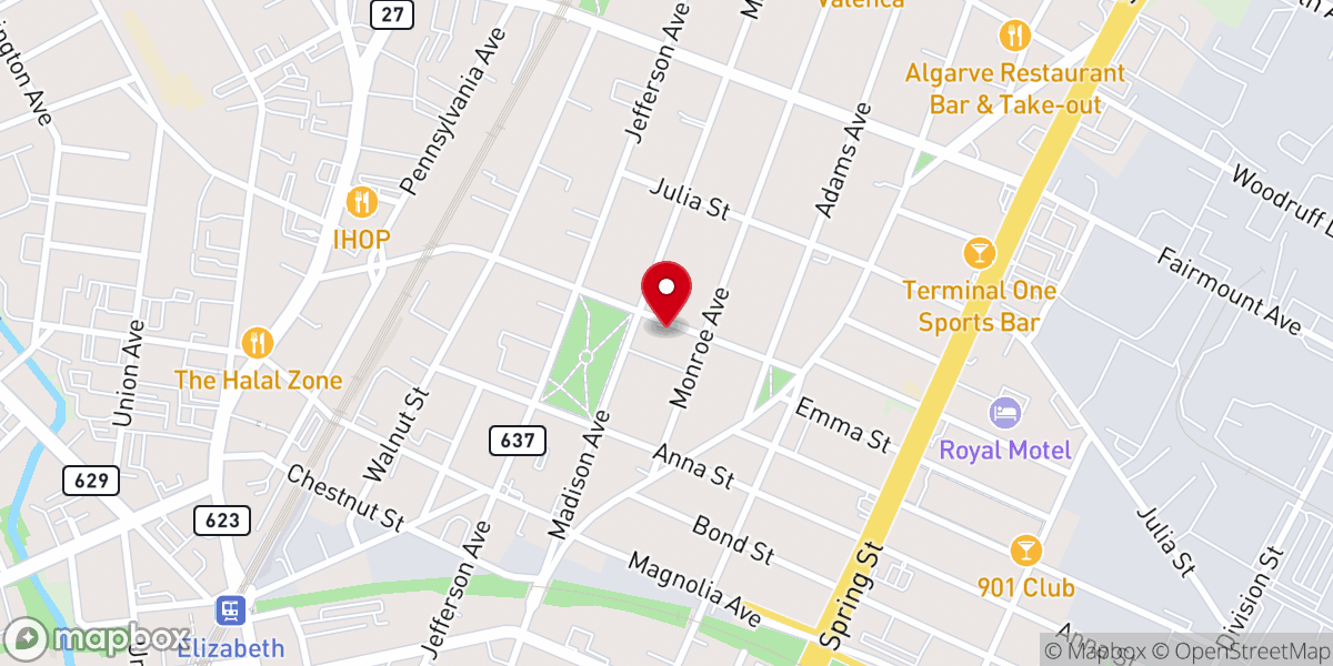 Map showing location of Park Methodist Episcopal Church