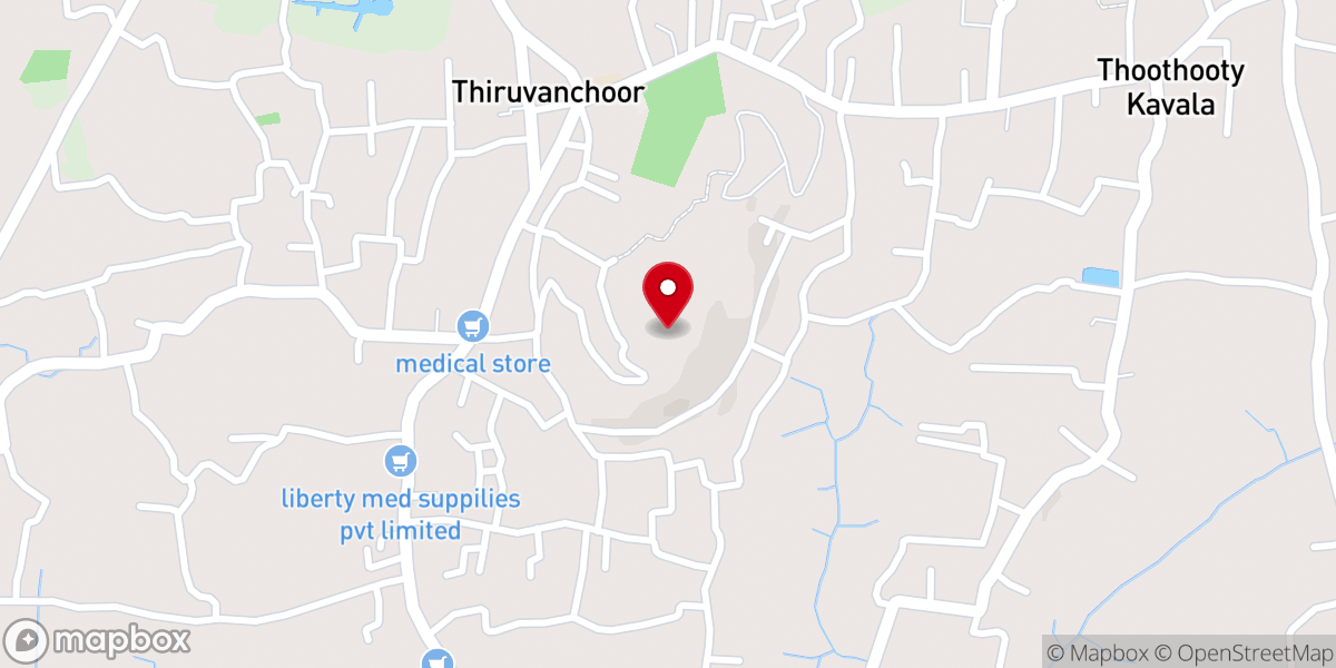 Map showing location of Mount Carmel Roman Catholic Church Thiruvanchoor