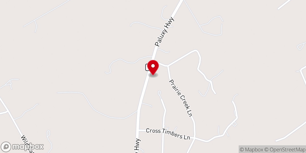 Map showing location of Prairie Creek Church