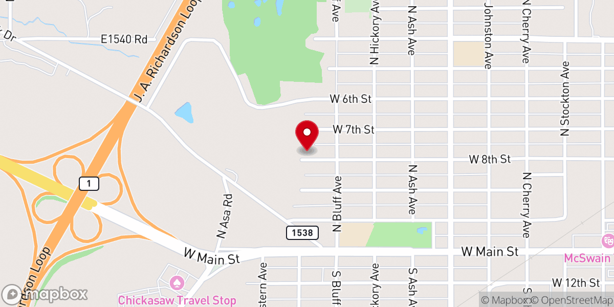 Map showing location of Calvary Pentecostal Holiness Church