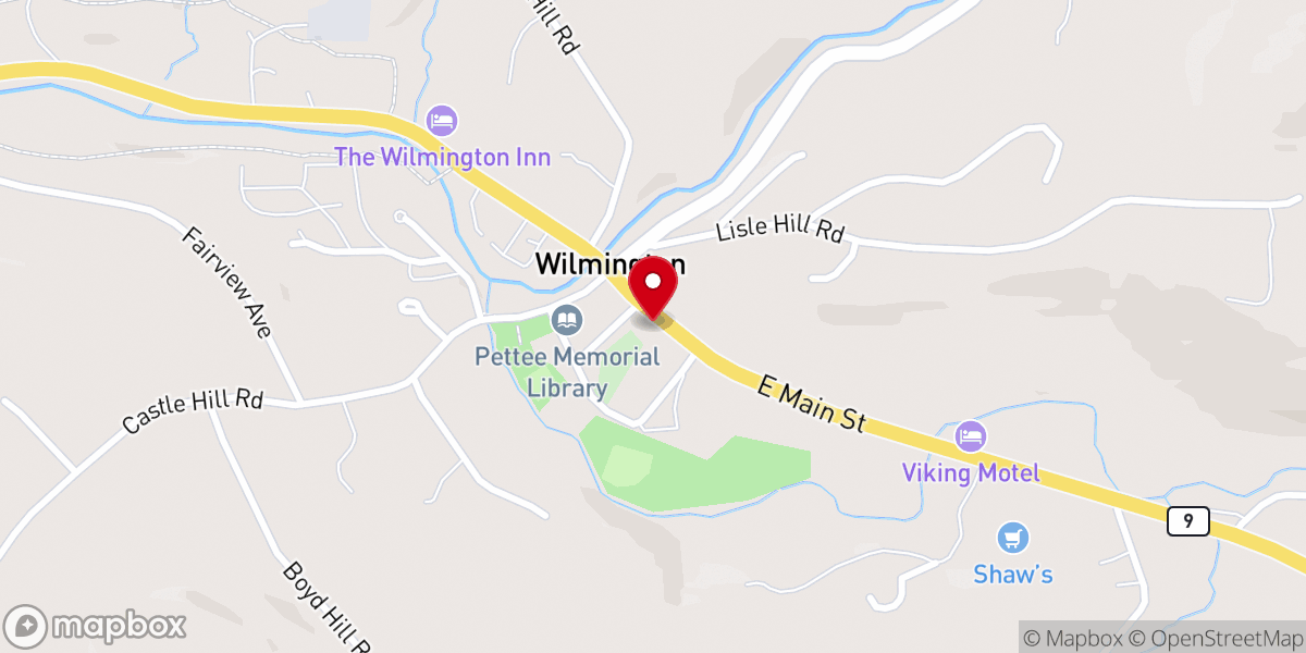 Map showing location of Wilmington Congregational Church