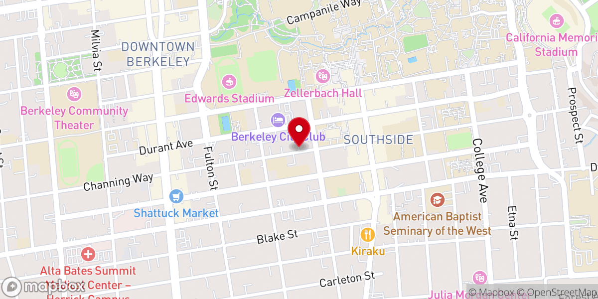 Map showing location of First Congregational Church of Berkeley