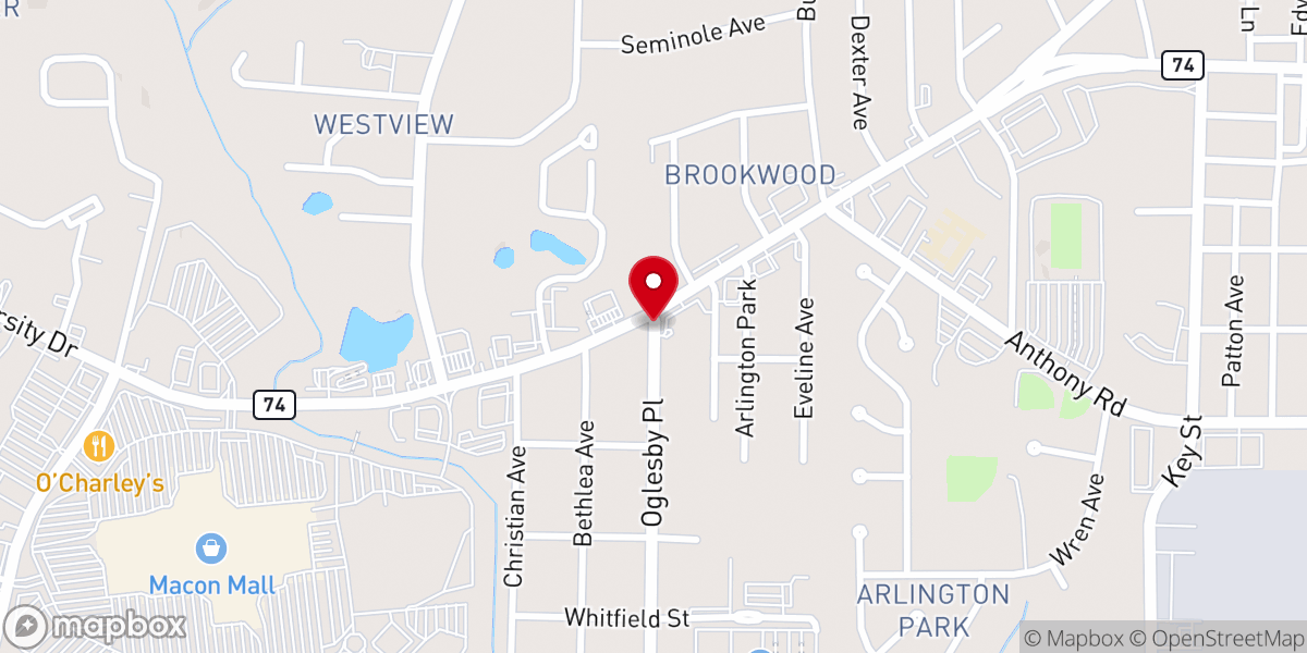 Map showing location of Aletheia Baptist Church