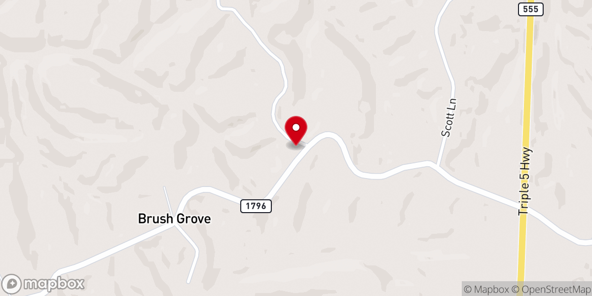 Map showing location of Willisburg Church of God