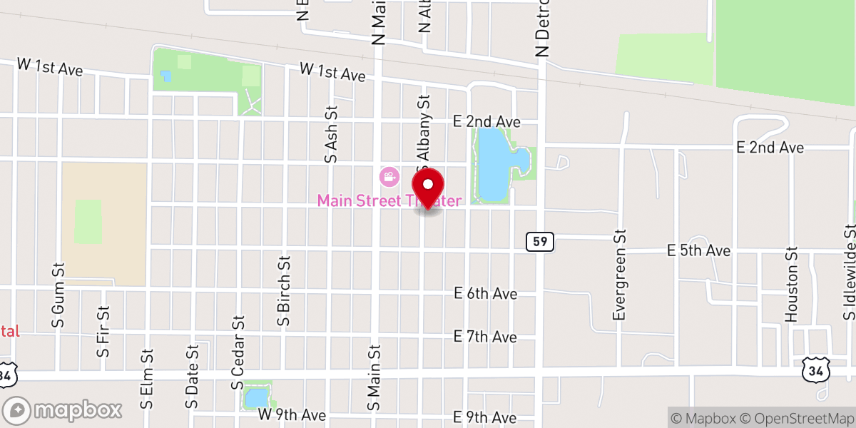 Map showing location of St John's Lutheran Church