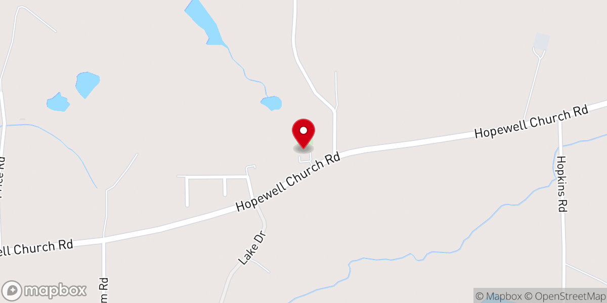 Map showing location of Midway Baptist Church
