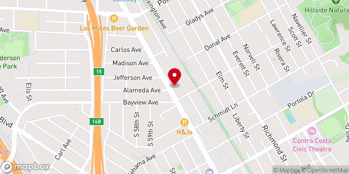Map showing location of Assemblies of God Church El Cerrito