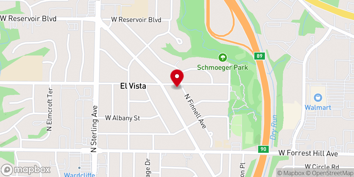 Map showing location of Faith Tabernacle Church of God