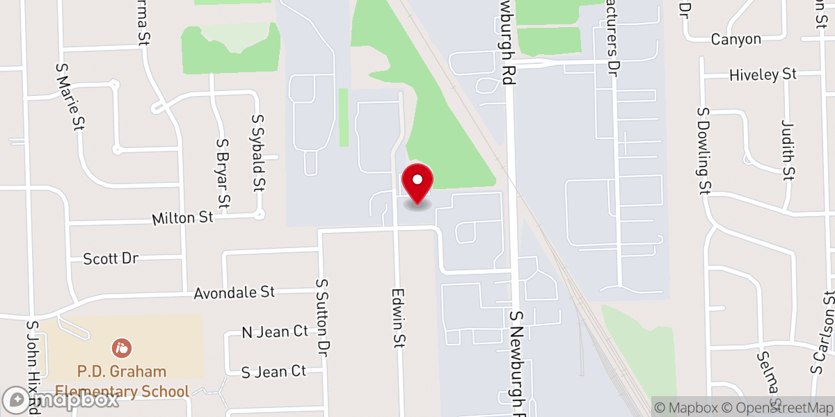 Map showing location of Prayer Baptist Church
