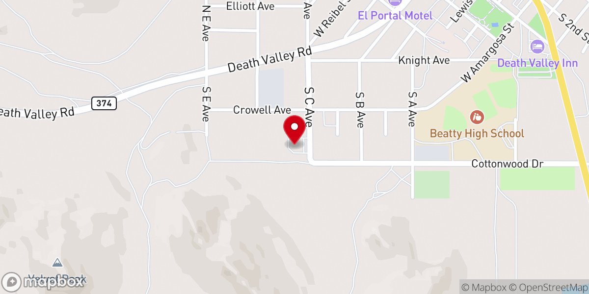 Map showing location of Beatty Justice Court