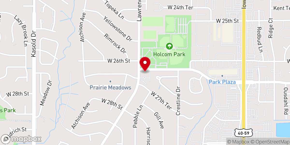 Map showing location of Redeemer Lutheran Church, Lawrence