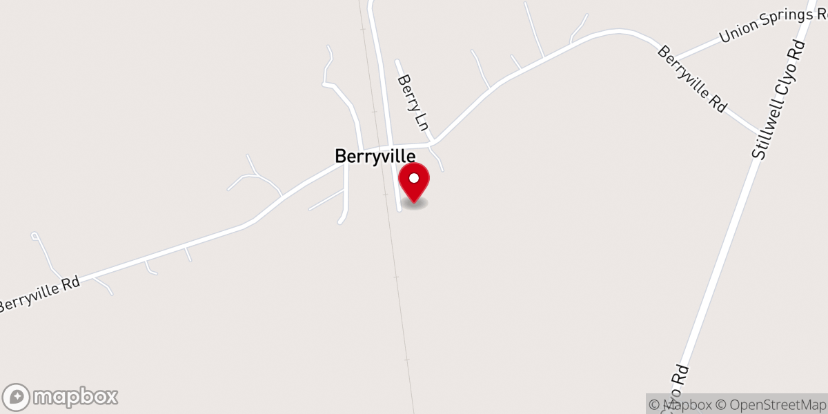 Map showing location of Union Springs Methodist Church