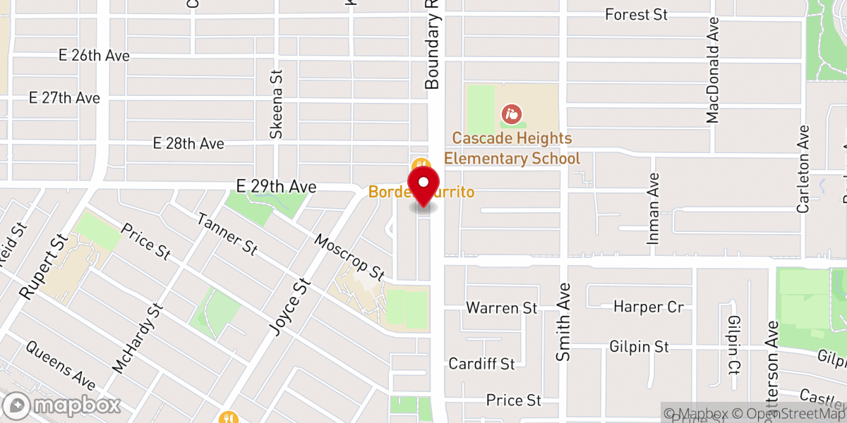 Map showing location of Greek Orthodox Community of East Vancouver