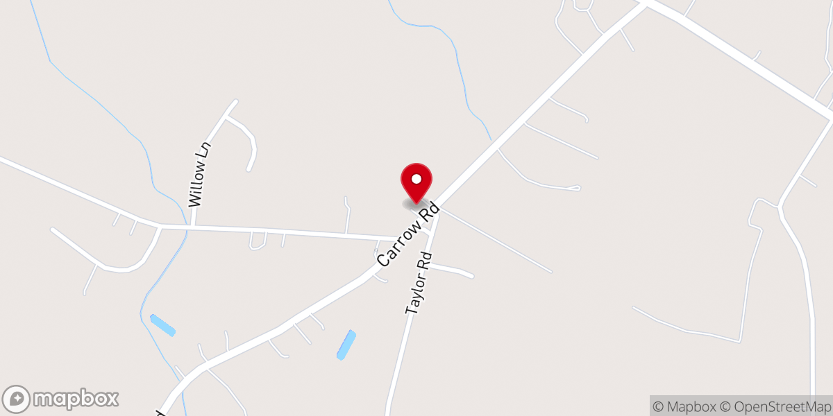 Map showing location of Hodges Chapel Church