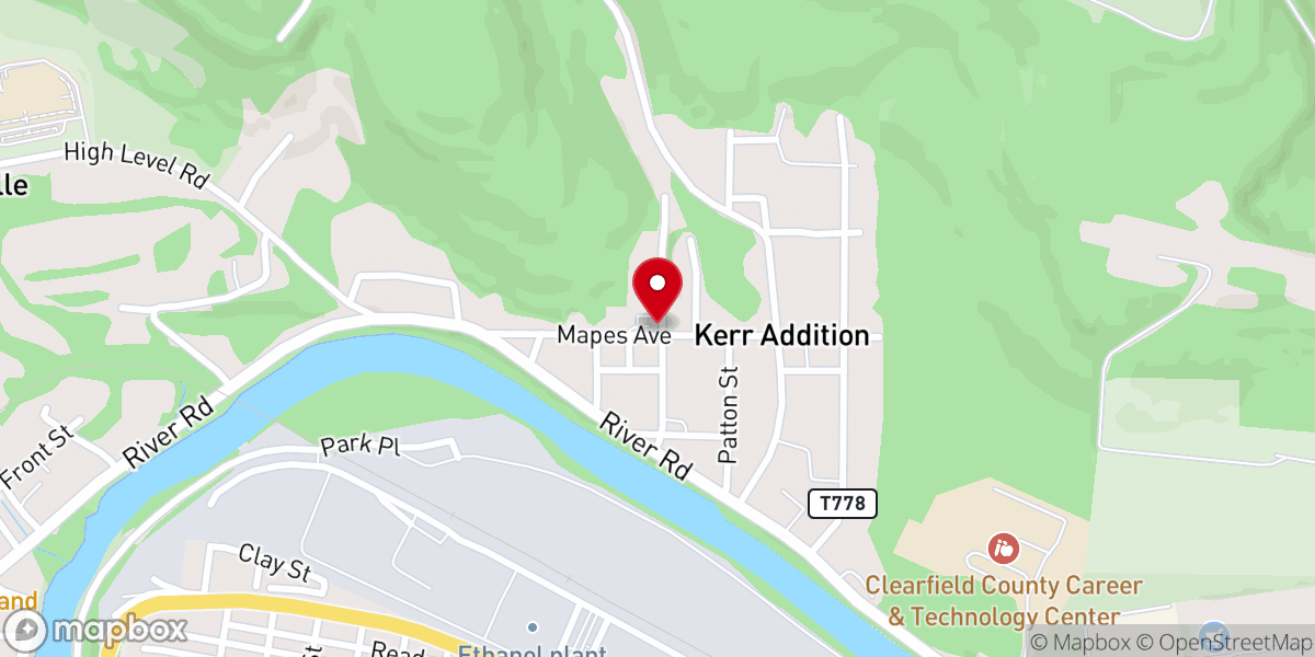 Map showing location of Kerr Addition United Methodist