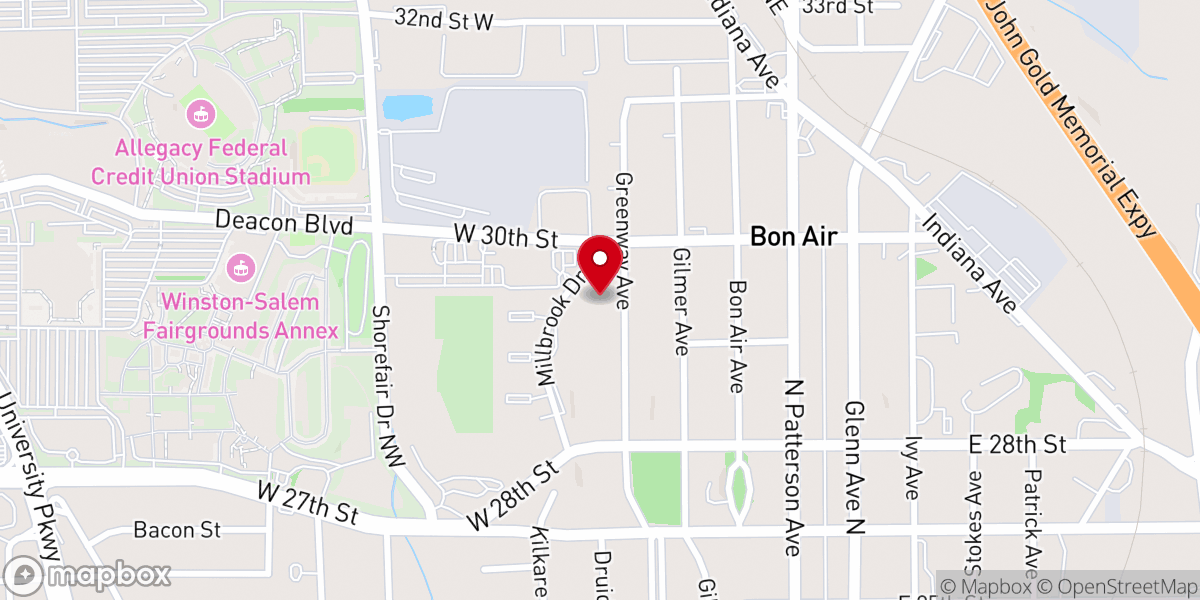 Map showing location of New Beginning Christian Church