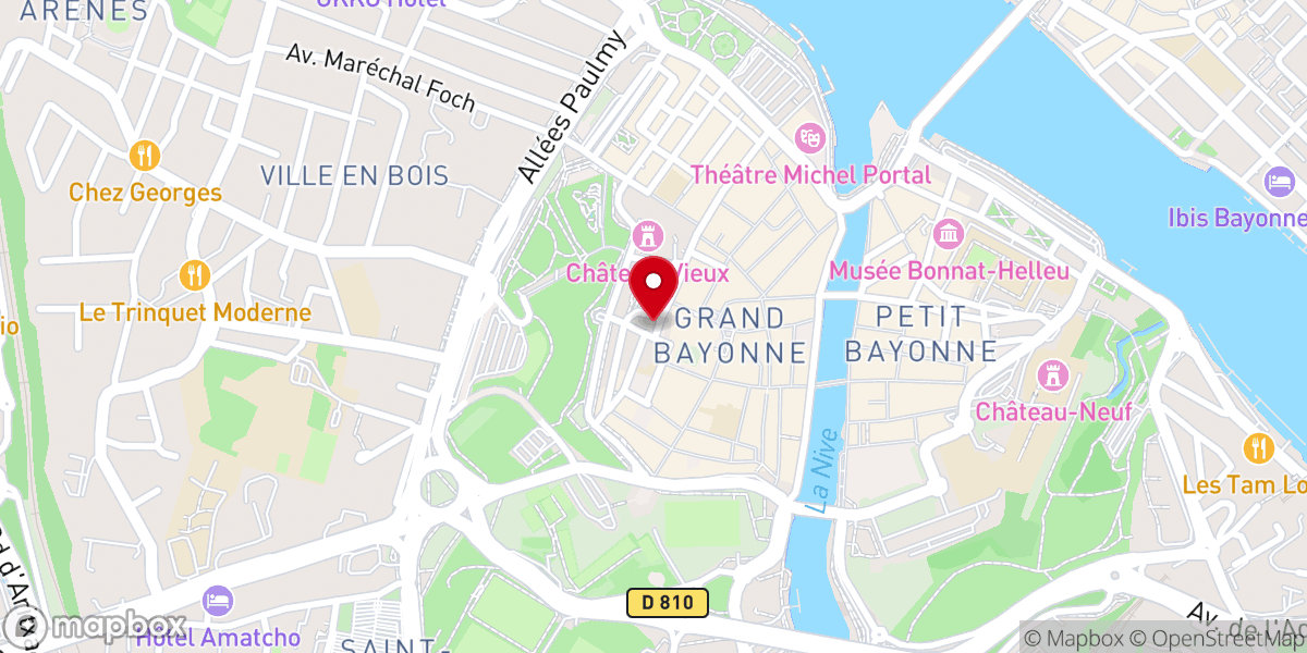 Map showing location of Evêché de Bayonne