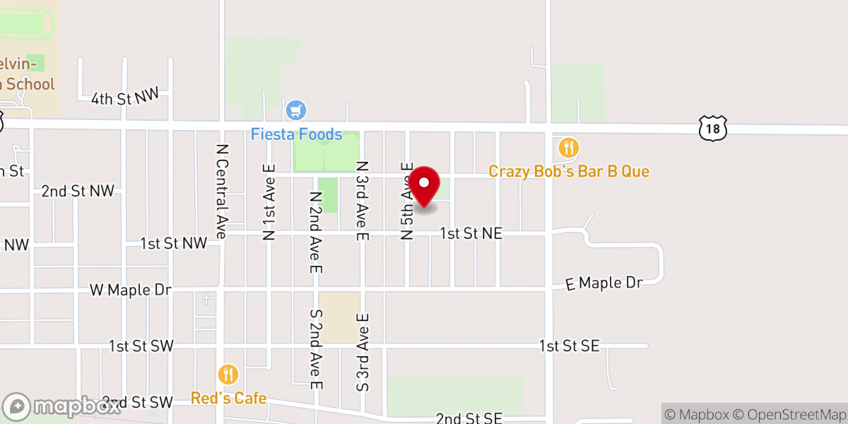 Map showing location of Trinity United Church-Christ