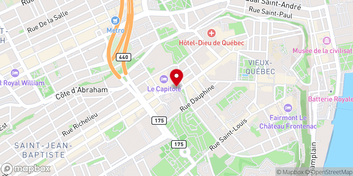 Map showing location of Fortifications of Québec National Historic Site