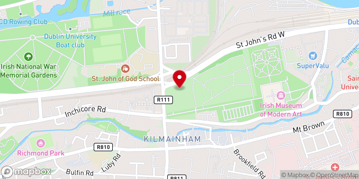 Map showing location of Archaeological site of St John's Priory
