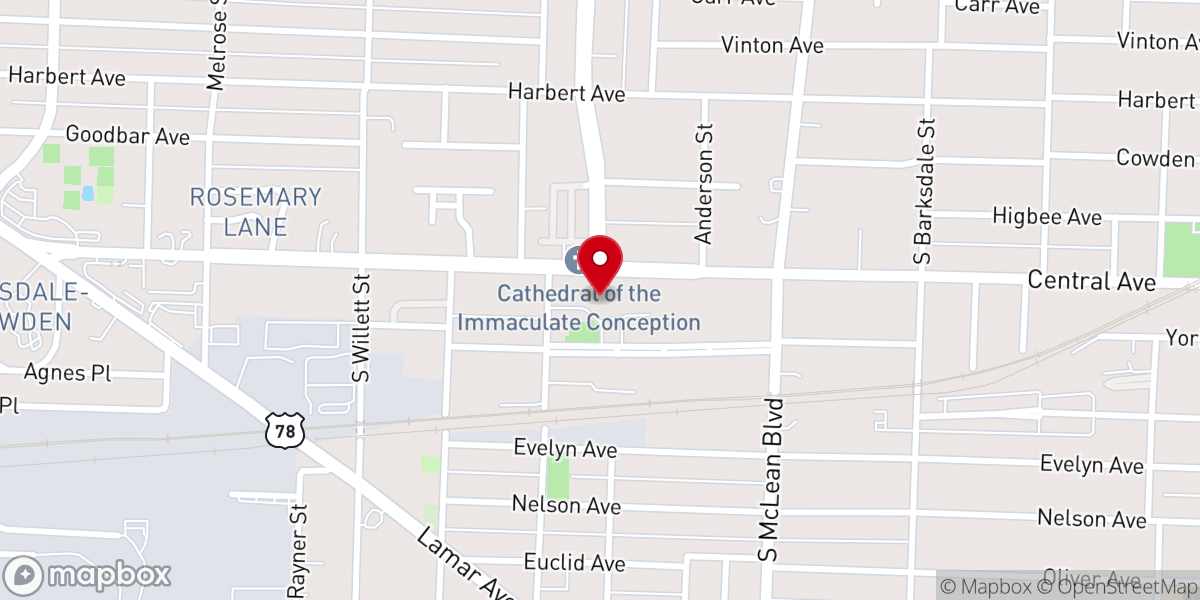 Map showing location of Cathedral of the Immaculate Conception