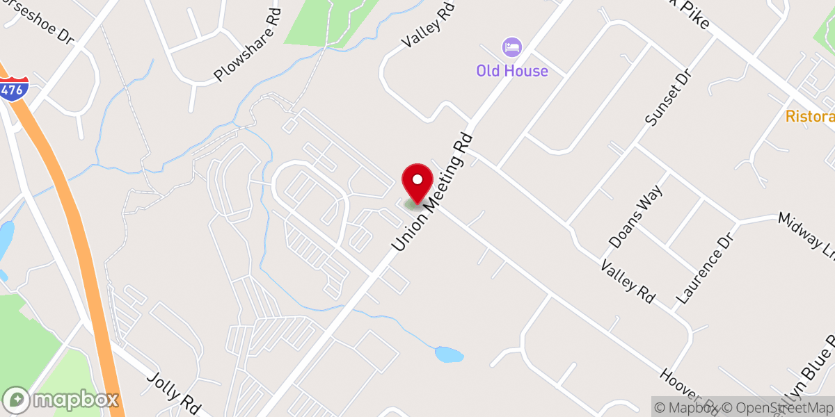 Map showing location of union meeting house