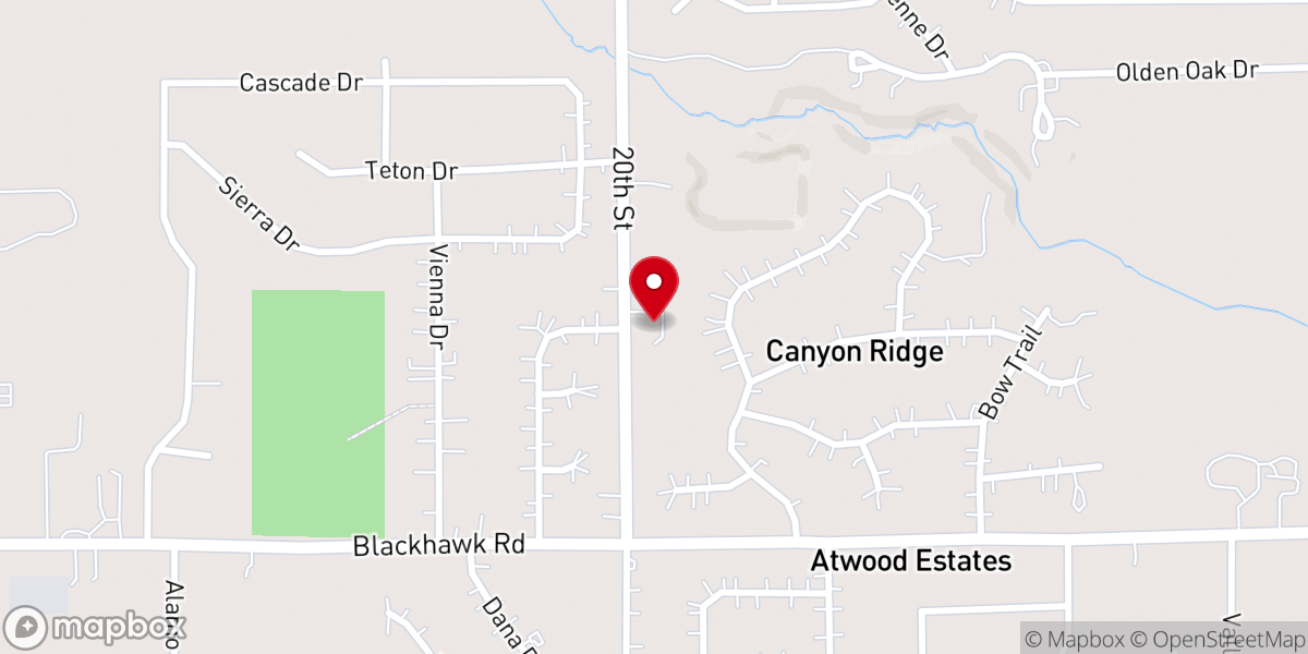 Map showing location of 20th St Missionary Baptist Church
